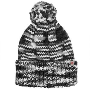 Obermeyer Women's Beanie Pom Pom Ski Winter Hat Black Gray White One Size Nwt